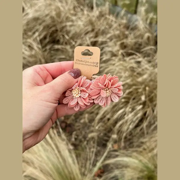 EindelijkLeuk Schattige Haarelastiekjes Bloem - Bloem Roze - Haarelastiekjes - Elastiekjes Voor Meisjes - Haaraccessoires - Haaraccessoires Voor Meisjes - Mooie thumbnail