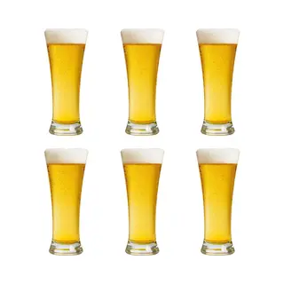 Professionele Bierglazen - (6 Stuks) - 320ml - Bierglas - Bier - Glas - 32cl/0.32L - Pils - Glazen Set - Hoogwaardige Kwaliteit - Vaasje - Speciaal