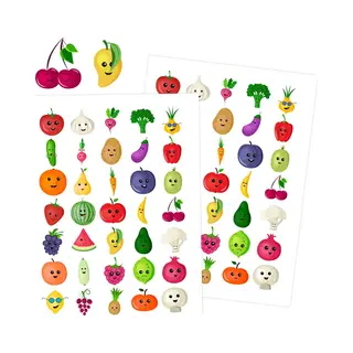 Allemaalstickersenzo Groente En Fruit Stickers - 2 Stickervellen - 70 Stickers Voor Kinderen