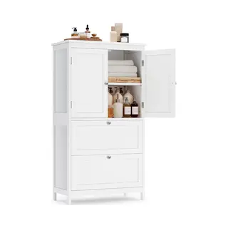 Badkamerkast Met 2 Deuren En 2 Laden - Opbergkast Voor Badkamer En Keuken - Verstelbare Plank 30x60x110 Cm
