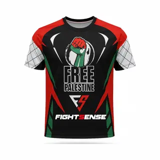 Fightsense Sport T-shirt – Free Palestina – Ademend & Sneldrogend – Maat S