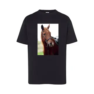 4President Meisjes Shirt Met Paard Zwart Maat 110
