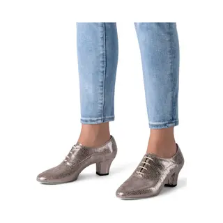 Werner Kern Runa - Elegante Dames Trainingsdansschoenen - Antiek Beige Met Metallic Glans - Splitzool Voor Maximale Flexibiliteit - Zachte Leren Voering -