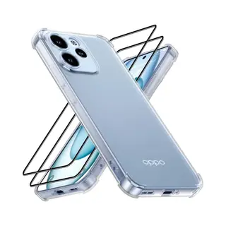 Zandarix Geschikt Voor Oppo Reno 15F/Fs - Met 2 Screenprotector - Schokbestendig - Airbaghoeken - Back Cover Hoesje - Transparant