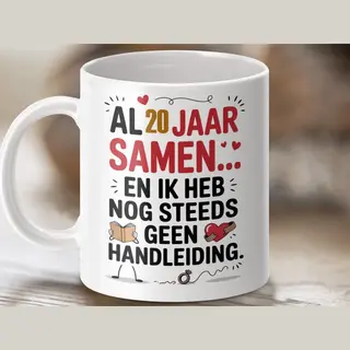 sublimeer Mok Al 20 Jaar Samen Grappig Jubileum, Romantische Mok, Valentijnsdag Cadeau, Jubileumscadeau, Liefde Mok, Unieke Mok , Getrouwd Mok