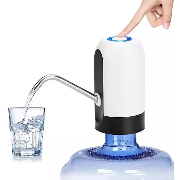 Elektrische Waterpomp Voor Flessen - Usb Oplaadbaar - 20L/5min - Wit/zwart thumbnail