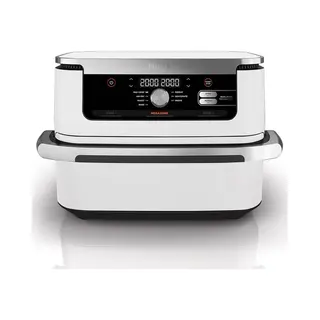 Ninja AF500EUWH Fritteuse Doppel 10,4 l Eigenständig 2470 W Heißluftfritteuse Silber, Weiß