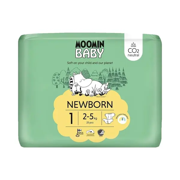 Moomin Ecologische Luiers Maat 1 Newborn 25 Stuks thumbnail