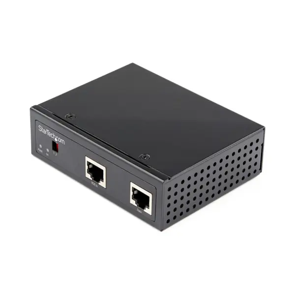 StarTech.com Industrieller Gigabit PoE Splitter - 90W Hochgeschwindigkeits Power-over-Ethernet PoE +++ -Splitter - 12-48V Dc Splitter 802.3bt - Lan/RJ45 Ultra PoE auf Dc Adapter - -40C bis +75C thumbnail