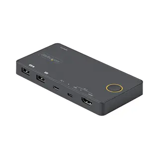 StarTech.com 2 Port Hybrid Usb-A + Hdmi & Usb-C Kvm Switch - Single 4K 60Hz Hdmi 2.0 Monitor - Compact Desktop and/or Laptop Hdmi Kvm Switch - Usb Bus Powered - Thunderbolt 3 Compatible