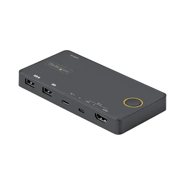 StarTech.com 2 Port Hybrid Usb-A + Hdmi & Usb-C Kvm Switch - Single 4K 60Hz Hdmi 2.0 Monitor - Compact Desktop and/or Laptop Hdmi Kvm Switch - Usb Bus Powered - Thunderbolt 3 Compatible thumbnail