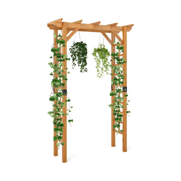 Komfotteu Rozenboog Van Hout, Boog Met Latwerk En Uitgebreid Dak, Tuinboog, Pergola, Klimhulp Voor Klimplanten, Bruiloftsboog, Klimboog Voor Tuin, thumbnail