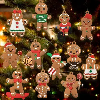 Kerstboom Decoratie Set - 12x Kerstboom Hangers - Vrolijke & Duurzame Kerstversiering Voor Een Warme Kerstsfeer - Feestelijke Pvc Kerst Ornamenten
