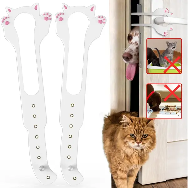 Kattendeurvergrendeling , Sterkere Elastische Kattendeurstopper, Houdt De Deur Open Van 1, 5 Inch Tot 8 Inch, Laat Katten Binnen, Houdt Honden Uit De thumbnail
