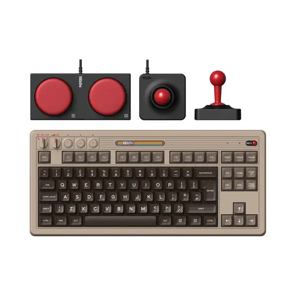 8Bitdo C64 Edition toetsenbord Gamen Usb + Rf Wireless + Bluetooth Qwerty Brits Engels Grijs thumbnail