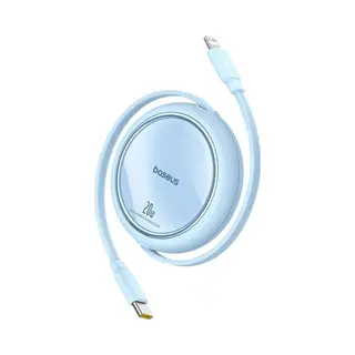 Baseus Free2Pull Intrekbare Usb-C / Lightning Kabel 20W 1m - Blauw (1 m, 20 W), Usb-kabel