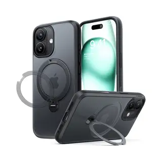 Torras Ostand Spin Series (Apple IPhone 17), Smartphonehoes, Zwart