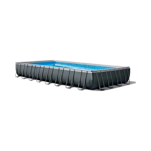 Intex 26374 bovengronds zwembad Zwembad met frame Rechthoekig 54368 l Antraciet, Blauw thumbnail