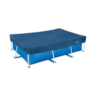 Pool Cover 300 X 200 Cm Rectangular Pvc Dark Blue And Grey Intex