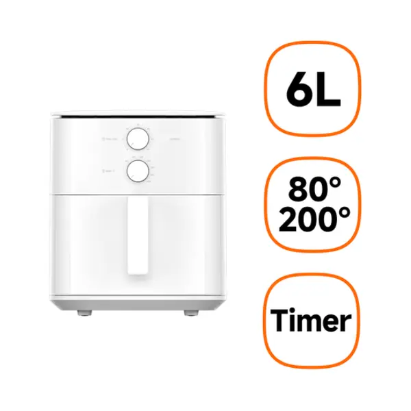 Xiaomi MAF13 Einzelbild 6 l Eigenständig 1550 W Heißluftfritteuse Weiß thumbnail