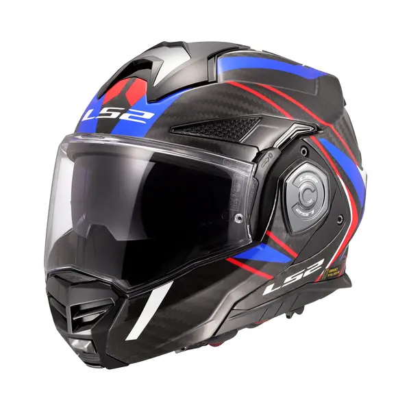 LS2, Modularer Motorradhelm Advant X Carbon Future Ii Gloss White Blue, Xxl thumbnail