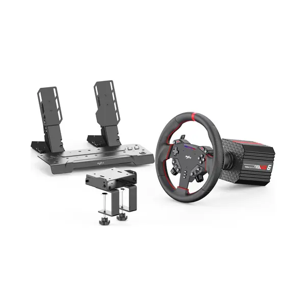 Pxn VD6 Bundel - Sim Racing Stuur - Direct Drive 6 Nm - W As Racestuur - Pd Hm Hall Pedalen - 400° Rotatie - Vibratiefeedback - Pc Windows 7-11 - thumbnail