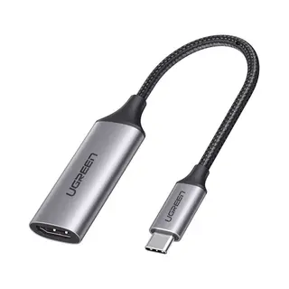 Ugreen 70444 video kabel adapter Hdmi Type A (Standaard) Usb Type-C Aluminium, Zwart