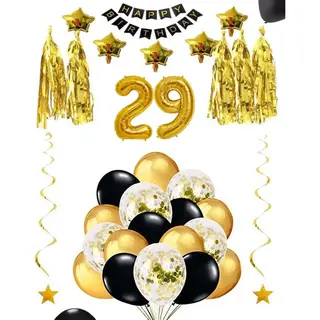 29 Jaar Verjaardag Feestpakket - Ballonnen, Slingers En Opblaasbare Cijfers