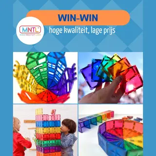 Mntl - Magnetic Tiles - Magnetische Tegels - 72 Stuks - Magnetisch Bouwspeelgoed - Educatief Speelgoed - Magnetische Bouwstenen - Cadeau Kind -
