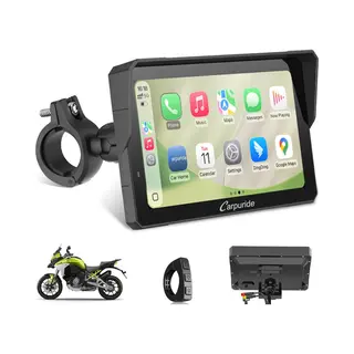 Carpuride W702SPRO CarPlay-scherm - Motorfietsen Navigatie - Plug-and-play BM05-beugel - Bedrade Controller - CarPlay En Android Auto