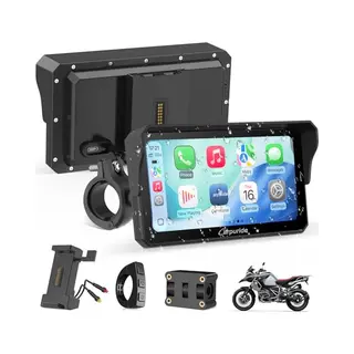 Carpuride W602S Pro Écran Carplay Pour Moto Avec BM05 Pour Plug-and-Play, Sans Fil CarPlay Et Android Auto, écran Tactile étanche De 6, 2", Ota,