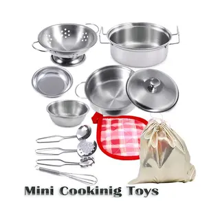 Obosoe Keuken Speelgoed Set - Mini Keuken Food Kook Accessoires - Rvs Doen-alsof Kookgerei Kookset - Montessori Keuken Speelgoed - Pannenset Voor Kinderen -