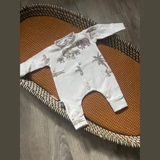 Boxpakje Jungle - Ecru/Bruin - Little Adventure - Maat 62/68 - Dierenprint - Gots Keurmerk