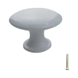 Hoexs Witte Meubelknop – Kastknop 3cm – Inclusief Bevestigingsbout – Meubelbeslag Voor Kast, Lade