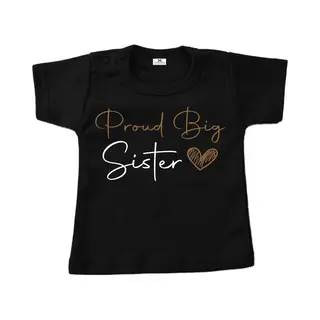 Livingstickers Grote Zus Shirt-bekendmaking Zwangerschap-proud Big Sister-Maat 80