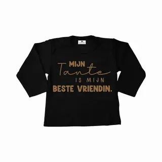 Livingstickers Shirt Zwart Kind-mijn Tante Is Mijn Beste Vriendin-Maat 56