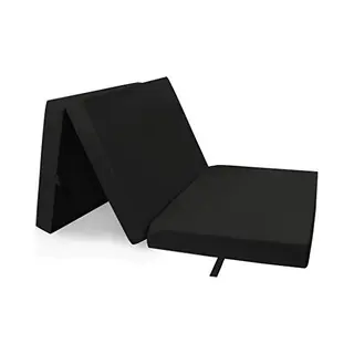 Wicotex Opvouwbare Matras – 195x85cm – Zwart – Eenpersoonsbed – Logeerbed – Inklapbaar – Logeermatras – Afneembare Hoes
