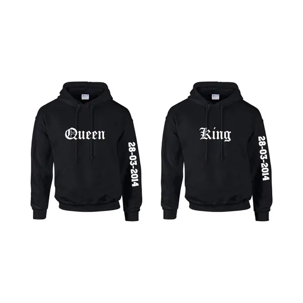 Livingstickers Hoodie Set Koppel King En Queen-Cadeau Valentijn Verjaardag-Trui Met Capuchon-Maat Xxl thumbnail