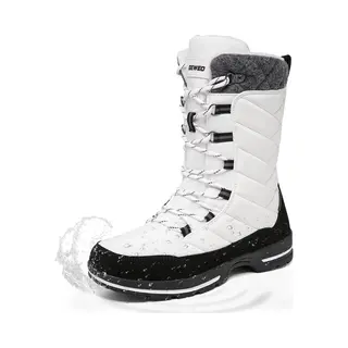 Geweo Winter Sneeuwlaars Dames - Waterdichte Sneeuwlaarzen - Winter Fleece Gevoerd Warme Winterlaarzen - Snowboots Antislip Outdoor - Wit - Maat 41
