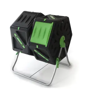 Palmat® Professionele Dubbele Compostmolen – Composter - Molen – Tuin En Huisafval – 2x 70 Liter – Groen/Geel