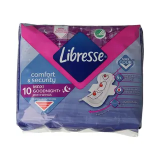 Libresse Maandverband Maxi Goodnight Wing - 10 Stuks