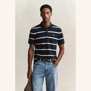 Gant Shirt ' ' Marine / Wit