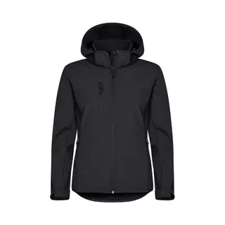 Clique Softshell Jas Met Capuchon Basic Dames - Zwart - Maat 3XL/46