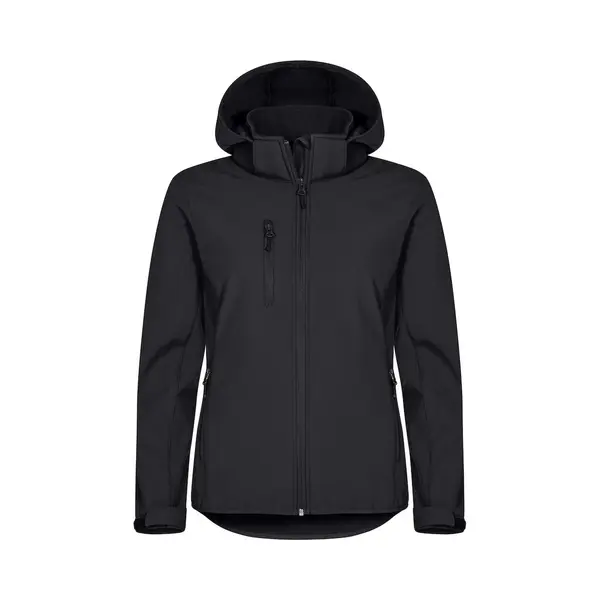 Clique Softshell Jas Met Capuchon Basic Dames - Zwart - Maat 3XL/46 thumbnail