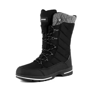 Geweo Winter Sneeuwlaars Dames - Waterdichte Sneeuwlaarzen - Winter Fleece Gevoerd Warme Winterlaarzen - Snowboots Antislip Outdoor - Zwart - Maat 40