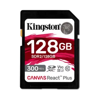 Kingston Technology 128GB Canvas React Plus Sdhc Uhs-Ii 300R/260W U3 V90 voor Full Hd/4K/8K