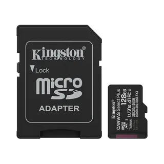 Kingston Technology 128GB microSDXC Canvas Select Plus Gen3 150MB/s A1 Card + Adapter