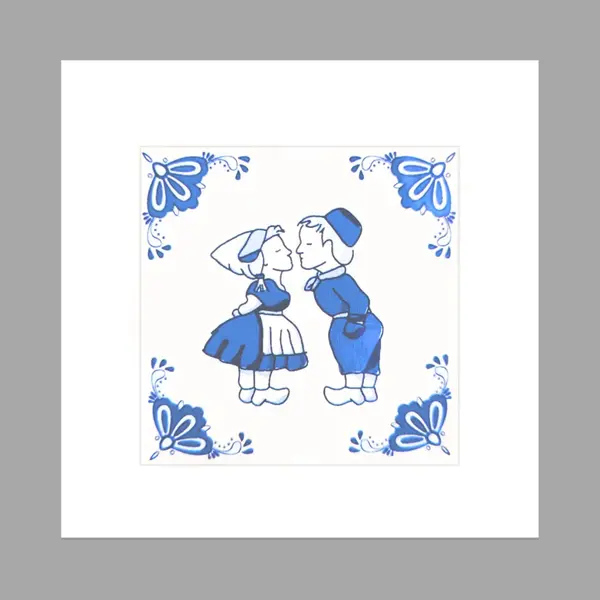 Sluitsticker - Sluitzegel – Delfts Blauw - Delftsblauw - Holland / Nederland - Kusje -Museum - Koekjes - Bakkerij - Taart - Gebak - Koeken - Markt | thumbnail