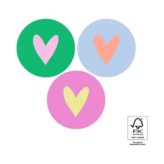 Sluitsticker – Sluitzegel Kleurrijk Heart - 3 Assorti | Diverse Kleuren | Bedankje – Envelop | Hart - Hartje | Chique | Envelop Stickers | Cadeau