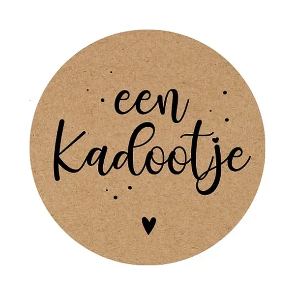 Sluitsticker - Sluitzegel – Een Kadootje – Kraft Naturel - Zwart - Polkadot - Dots - Hartje - Hart| Moederdag | Verjaardag - Presentje | Envelop thumbnail